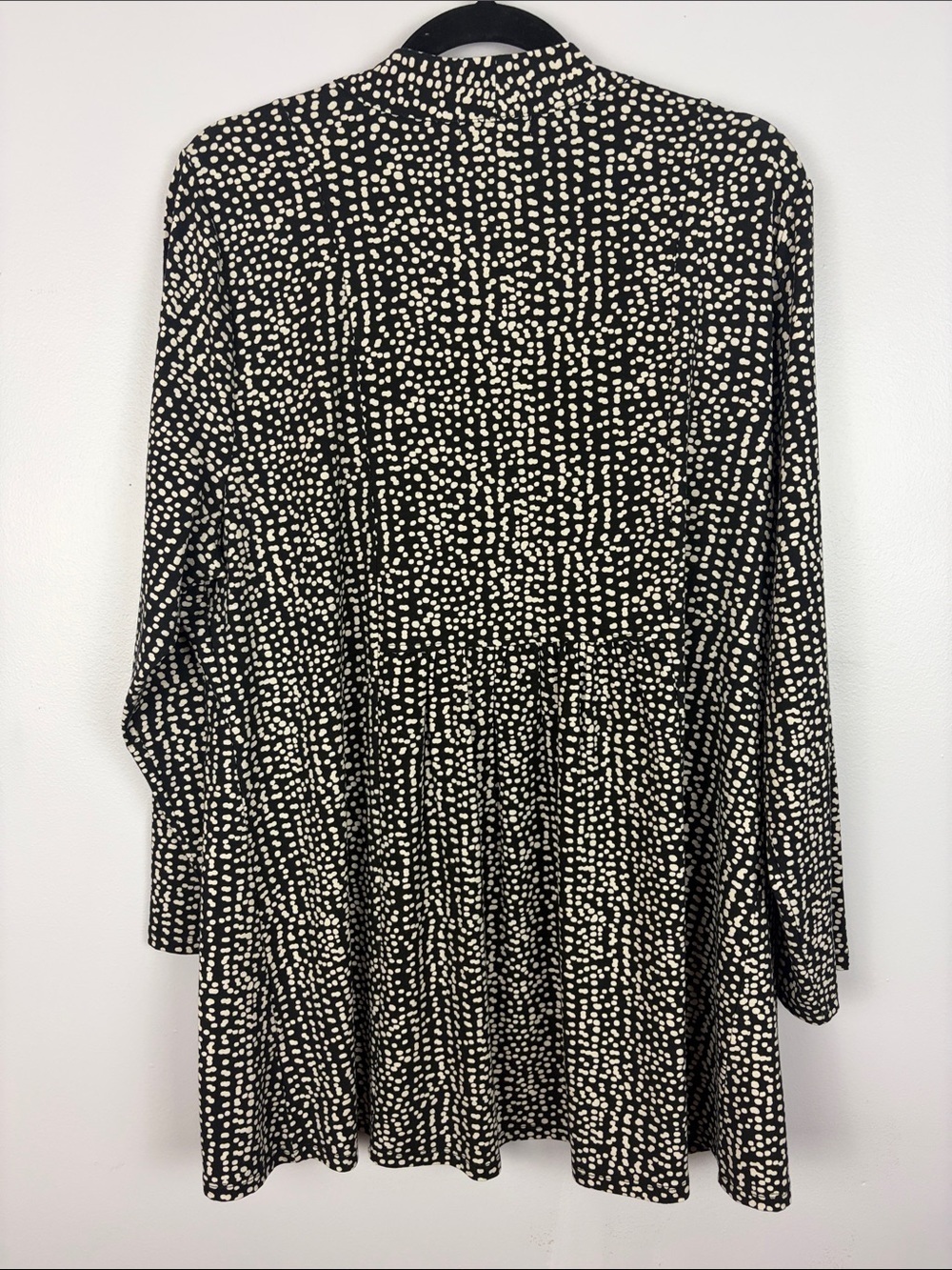Habitat Women’s Open Front Cardigan XL Black White Dot Print Stretch Jacket - Picture 12 of 13